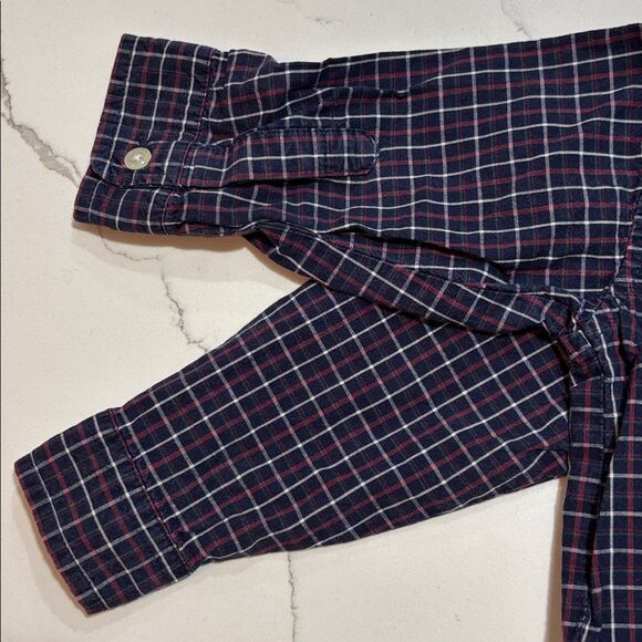 Ralph Lauren | Infant Boys Navy Plaid Button Down 100% Cotton Dress Shirt - Picture 14 of 15